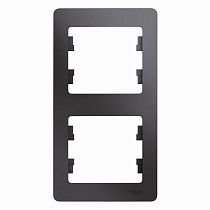 Glossa Графит Рамка 2 постовая, вертикальная Systeme Electric (Schneider Electric)