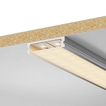 Профиль алюминиевый для светодиодной ленты 2406 встраиваемый трапециевидный 2м с комплектом аксессуаров (опал) IEK