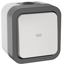 TORS Переключатель одноклавишный с индикацией 10А IP55 TS202 белый  IEK