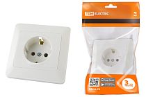 Розетка 2П+З 16А 250В белая "Ильмень"  TDM