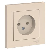 AtlasDesign Бежевый Розетка без заземления, 16А, (в сборе с рамкой) Systeme Electric (Schneider Electric)
