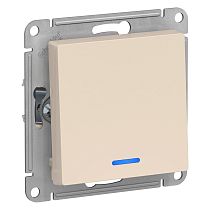AtlasDesign Бежевый Выключатель 1-клавишный с подсветкой сх.1а, 10АХ Systeme Electric (Schneider Electric)