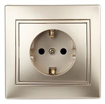 Розетка ЭРА Intro Plano 1-202-04 16А 250В шампань с заземлением
