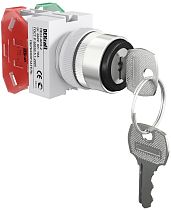 Переключатель  2 положения правый без фиксации I-O с ключом 1НО+1НЗ AK DEKraft