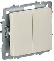 BRITE Выключатель 2-клавишный перекрестный 10А ВС10-2-3-БрКр бежевый IEK BRITE Выключатель 2-клавишный перекрестный 10А ВС10-2-3-БрКр бежевый IEK