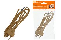 Шнур с плоской вилкой ШУ02 ШВВП 2х0,75мм2 1,7 м. бронза  TDM Шнур с плоской вилкой ШУ02 ШВВП 2х0,75мм2 1,7 м. бронза  TDM