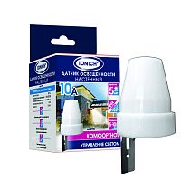 Датчик освещенности, настенный, 10А, 5-100 Lux, белый Датчик освещенности, настенный, 10А, 5-100 Lux, белый