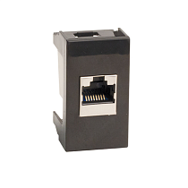 Розетка RJ-45 кат.6,экр,Viva,1 мод.,черн DKC