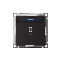 AtlasDesign Карбон Выключатель карточный с подсветкой, 10А, без задержки отключения, механизм Systeme Electric (Schneider Electric)