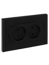 FORTE&PIANO Розетка 2-местная без заземления с защитными шторками безвинтовое крепление 10А FP125 черный IEK