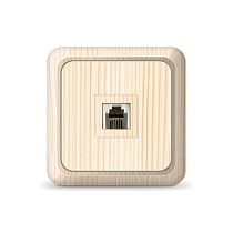 Розетка телефонная одноместная серия "Олимп",о/у, 1А, RJ12, сосна (еврослот) UNIVERSAL