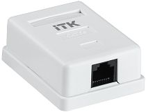 ITK Настенная информационная розетка RJ45 8P8C, кат.5Е, UTP, 1-порт, белая IEK
