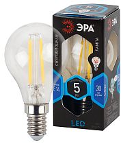 Лампа светодиодная ЭРА F-LED P45-5W-840-E14 филамент шар нейтральный белый свет