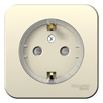 Blanca открытая установка с изолированной пластиной Молочный Розетка с заземлением со штор., (тонкая) 16А Systeme Electric (Schneider Electric)