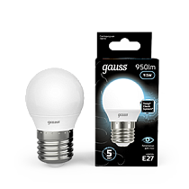 Лампа светодиодная Gauss Шар E27 9,5Вт 950lm 4100K