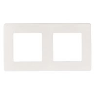 Рамка для розеток и выключателей ЭРА Серия 12 12-5102-01 на 2 поста, Сатин, белый