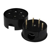 Разъем РШ-ВШ карболит 32А 380В круглый, черный UNIVERSAL