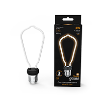 Лампа светодиодная Gauss Filament Bulbless ST64 Milky E27 4Вт 330lm 2700K Лампа светодиодная Gauss Filament Bulbless ST64 Milky E27 4Вт 330lm 2700K