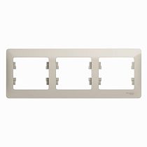 Glossa Молочный Рамка 3 постовая, горизонтальная Systeme Electric (Schneider Electric)