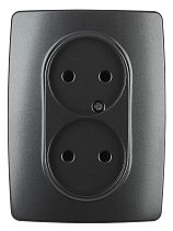 Розетка ЭРА 12 12-2107-05 16A 250В антрацит двойная