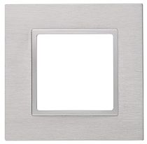 Рамка ЭРА Elegance 14-5201-03 для выключателей и розеток одиночная металл алюминий