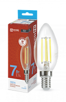 Лампа светодиодная LED-СВЕЧА-deco 7Вт 230В Е14 6500К 810Лм прозрачная IN HOME Лампа светодиодная LED-СВЕЧА-deco 7Вт 230В Е14 6500К 810Лм прозрачная IN HOME