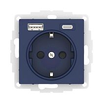 AtlasDesign Аквамарин Розетка 16А c 2 USB A+С 5В/2,4А, 2х5В/1,2А Systeme Electric (Schneider Electric)