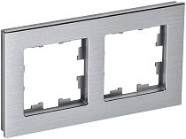 BRITE Рамка двухместная РУ-2-1-БрА металл алюминий  IEK