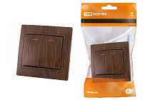 Выключатель 2 кл. с подсветкой 10А "ЭКО" (бук) "Таймыр"  TDM