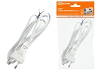 Шнур с плоской вилкой ШУ02 ШВВП 2х0,75мм2 1,7 м. белый  TDM