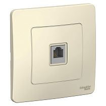Blanca скрытая установка Молочный Розетка ТЛФ RJ11 Systeme Electric (Schneider Electric)