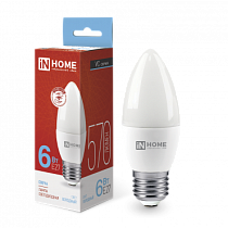 Лампа светодиодная LED-СВЕЧА-VC 6Вт 230В Е27 6500К 570Лм IN HOME