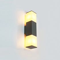 Фасадный светильник General GWL-2E27-IP65 Графит+Матовый Нова