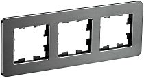 Рамка BRITE трехместная РУ-3-1-Бр металл титан RE  IEK
