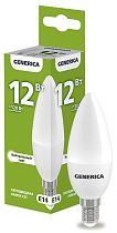 Лампа светодиодная C35 свеча 12Вт 230В 4000К E14 GENERICA IEK