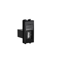 USB 2.0 розетка модульная, тип А-А, "Avanti", "Черный квадрат", 1 модуль DKC USB 2.0 розетка модульная, тип А-А, "Avanti", "Черный квадрат", 1 модуль DKC