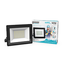 Прожектор светодиодный Gauss Elementary G2 50W 4495lm IP65 4000К черный 1/48
