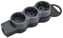 STANDARD Колодка для удлинителя с заземлением К03 3 места черный IEK