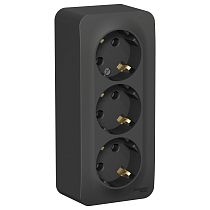 Blanca открытая установка с изолированной пластиной Антрацит Розетка тройная с заземлением 16А Systeme Electric (Schneider Electric) Blanca открытая установка с изолированной пластиной Антрацит Розетка тройная с заземлением 16А Systeme Electric (Schneider Electric)