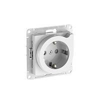 AtlasDesign Белый Розетка с заземлением со шторками с выталк.,16А,мех., быстрозажим. клемм