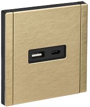 FORTE&PIANO Розетка USB A+C 18Вт FP651M металл шампань IEK