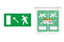 Знак "Направление к эвакуационному выходу налево вверх" 200х100мм  TDM