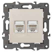 Розетка ЭРА Elegance 14-3108-02 слоновая кость 2хRJ45