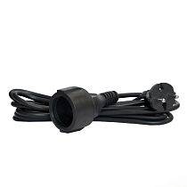 Удлинитель-шнур "DOMTOK" ПВС 2*1 б/з 3м, цвет черный