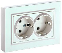 BRITE Розетка 2-местная с заземлением без защитных шторок 16А в сборе РС12-3-БрЖ жемчуг  IEK