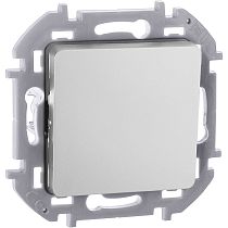 INSPIRIA Выключатель 1-клавишный проходной 10А безвинтовое крепление алюминий