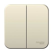 Blanca открытая установка с изолированной пластиной Молочный Выключатель 2 клавишный  6А Systeme Electric (Schneider Electric)