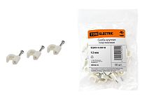 Скоба 12мм круглая пластиковая (белая) (50шт)  TDM