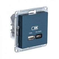 AtlasDesign Изумруд розетка USB A+C, 45W, Fast Charge (QC.PD) Systeme Electric (Schneider Electric)