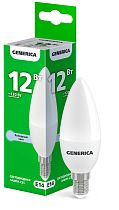 Лампа светодиодная C35 свеча 12Вт 230В 6500К E14 GENERICA